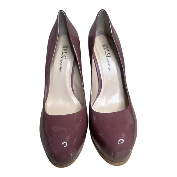 Kelsi Dagger Linzy BLUSH Mauve Soft Patent Leather Platform Heels Pumps Size 9.5 - Picture 2 of 12